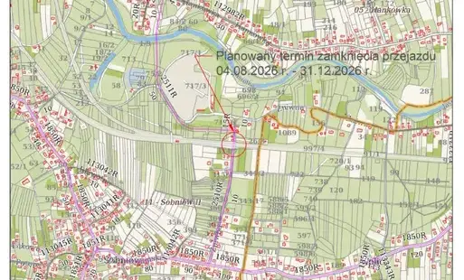 zamknięcie przejazdu kolejowego Jasło - Nowy Zagórz w ciągu drogi powiatowej Nr 2510R Jasło - ul. Żniwna w mieście Jasło